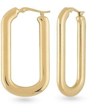 Saks Fifth Avenue 14k Yellow Gold Oval Hoop Earrings - Metallic