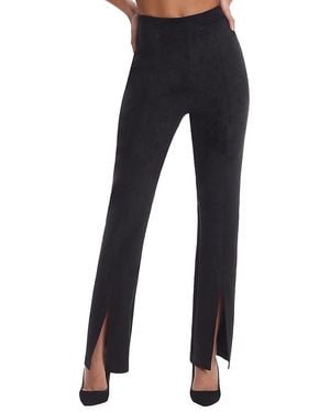 Commando Faux-Suede Split-Hem Trousers - Blue