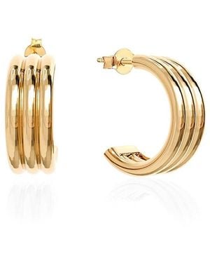 Gabi Rielle 14K Vermeil Tube Half-Hoop Earrings - Metallic