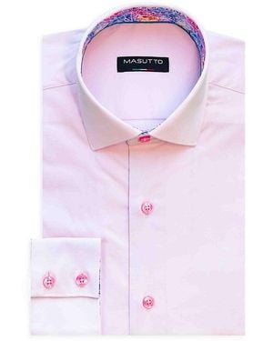 MASUTTO Classic Fit Dress Shirt - Pink