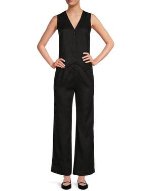 Saks Fifth Avenue 100% Linen Vest - Black