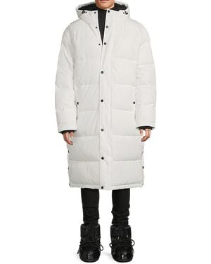 Levi's Longline Hooded Puffer Jacket - White
