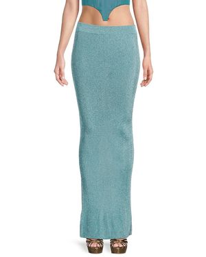 LAQUAN SMITH Viscose-blend Knit Maxi Skirt - Blue