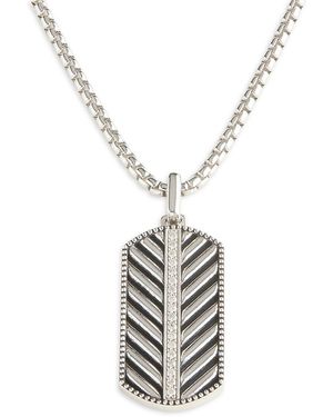 Effy 0.22 Tcw Diamond Dog Tag Pendant Necklace - White