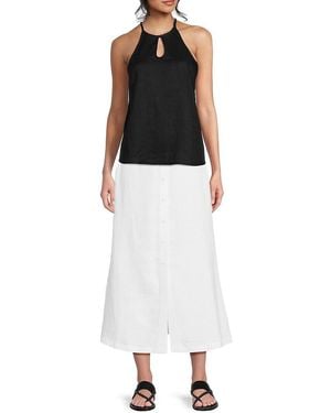 Saks Fifth Avenue Khol 100% Linen Top - Black