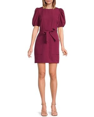 BCBGMAXAZRIA Tie-Waist A-Line Minidress - Red