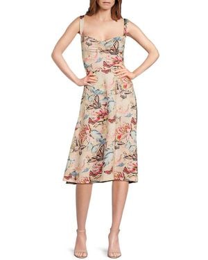 Bebe Printed Midi-Dress - Pink