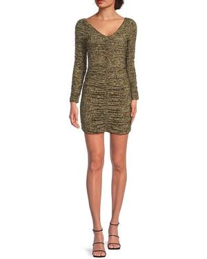 Third Form Time Again Ruched Minidress - Green