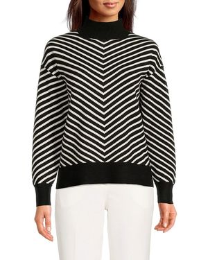 Tahari Mockneck Coloblock Sweater in Red Lyst UK