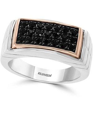 Effy Sterling Silver, 14k Rose Gold & Sapphire Ring - Black