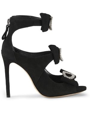 Alexandre Birman Carly 105Mm Crystal-Buckle Suede Sandals - Black
