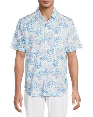Tommy Bahama San Vito Fronds Print Shirt - Blue