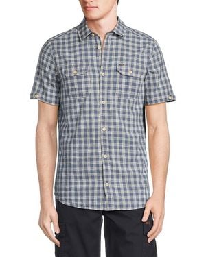 Buffalo David Bitton Saqui Slim Fit Plaid Button Down Shirt - Grey