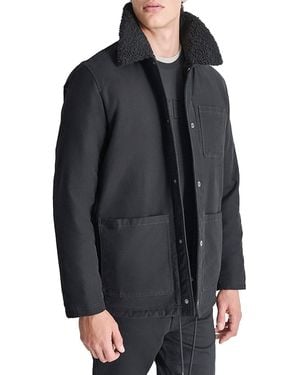 DKNY Faux Shearling Trucker Jacket - Black