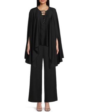 Emanuel Ungaro Adia Silk Cape Blouse - Black