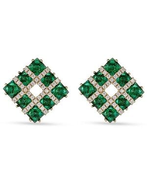 Eye Candy LA Luxe Abigail Goldtone & Cubic Zirconia Stud Earrings - Green