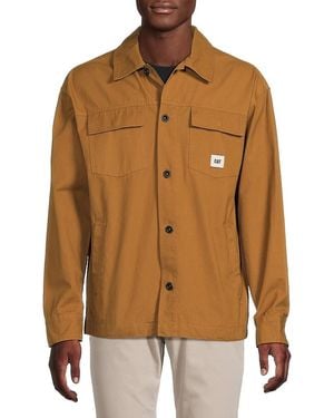 CAT WWR Dropped Shoulder Canvas Shirt - Brown