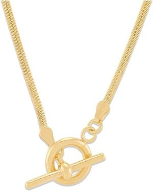 Saks Fifth Avenue Gos 18K Goldplated Sterling Herringbone Chain Necklace - Metallic