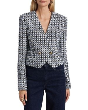 10 Crosby Derek Lam Marcel Tweed Two-Button Jacket - Blue