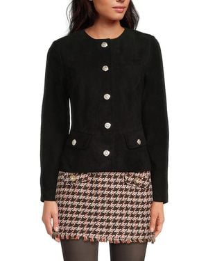 Walter Baker Lolita Suede Button-front Jacket - Black