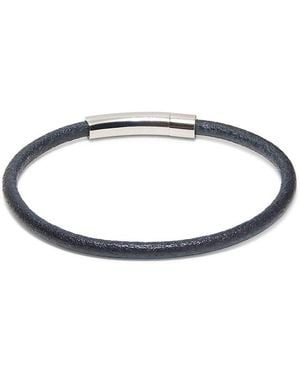 Tateossian Rt Leather Single Wrap Button Bracelet - White