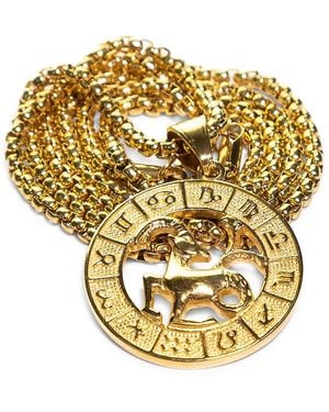jean claude Goldplated Stainless Steel Zodiac Pendant Necklace - Metallic
