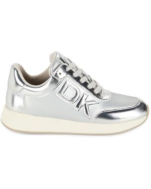 DKNY Oaks Metallic Low Top Trainers - White