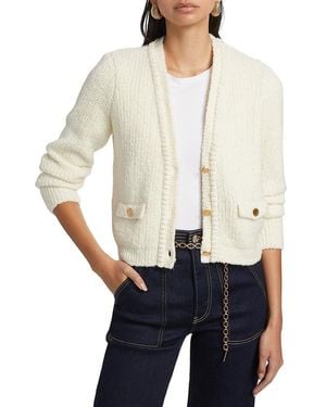 FRAME Double Pocket Crop Cardigan - White