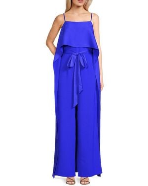 Black Halo Halo Eve Valeria Drape Jumpsuit - Blue