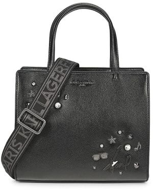 Karl Lagerfeld Maybelle Applique Charm Tote Bag - Black