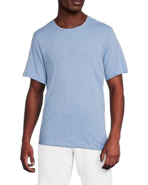 Saks Fifth Avenue Linen-Blend Crewneck T-Shirt - Blue