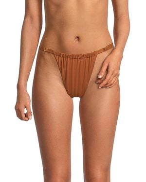WeWoreWhat Ruched Bikini Bottom - Brown