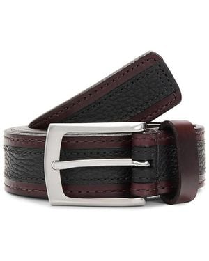 Allen Edmonds Nashua Contrast Leather Belt - Black