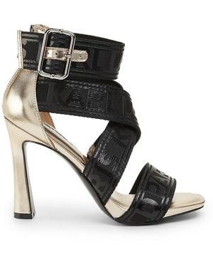 Karl Lagerfeld Careliz 101Mm Logo Strappy Sandals - Black
