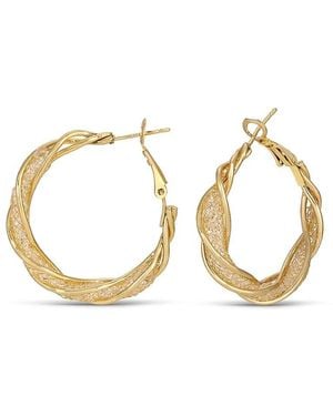 Eye Candy LA Golden Luna Goldtone Twist Hoop Earrings - Metallic