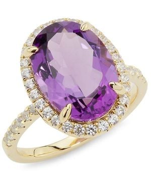 Effy ENY Sterling Silver, 14k Yellow Gold, 5.80 Tcw Amethyst & Cubic Zirconia Ring - Pink