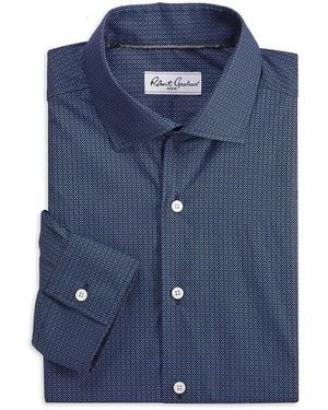 Robert Graham Farlow Geometric Print Cotton Dress Shirt - Blue