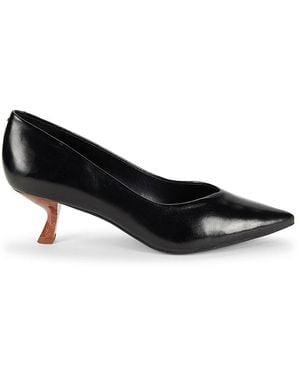 Sanctuary Padma Leather Kitten Court Shoes - Black