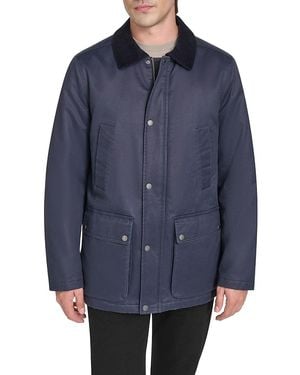 Cole Haan Coated Cotton Rain Jacket - Blue