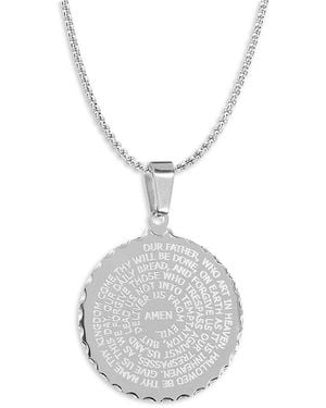 Anthony Jacobs Our Father Prayer 18K Goldplated Circle Pendant Necklace - White
