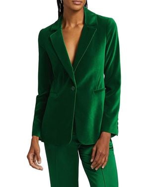 Alice + Olivia Alice + Olivia Macey Velvet Single-breasted Blazer - Green