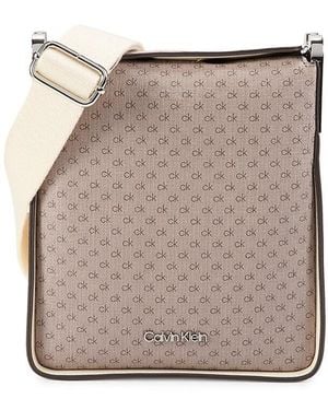 Calvin Klein Fay Monogram Crossbody Bag - Grey