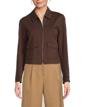 Saks Fifth Avenue Solid Cropped Jacket - Brown