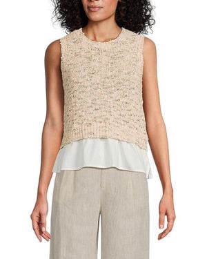 Saks Fifth Avenue Bouclé Knit 2-fer Tank Top - Multicolour