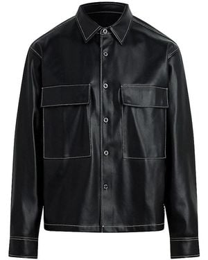 Hudson Jeans Faux Leather Shirt Jacket - Black