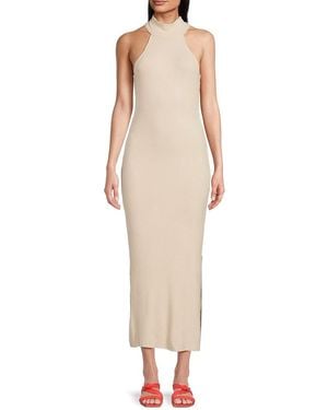 The Range Side Slit Maxi Dress - Natural