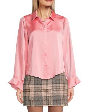 AREA STARS Lilah Accordian-pleat Sleeve Shirt - Pink