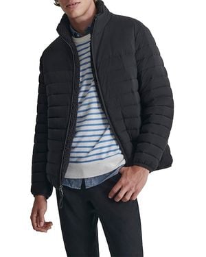 DKNY Faux Shearling Puffer Jacket - Blue