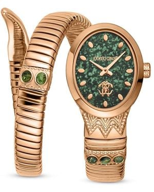 【関税込み】Roberto Cavalli★スネーク ツイスト リング 2色 Roberto Cavalli Two Tone Stainless Steel Wrap Watch/34MM on