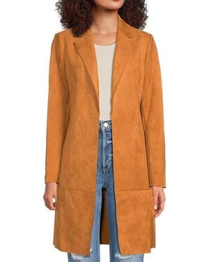 Tommy Hilfiger Suede Open Front Jacket - Orange